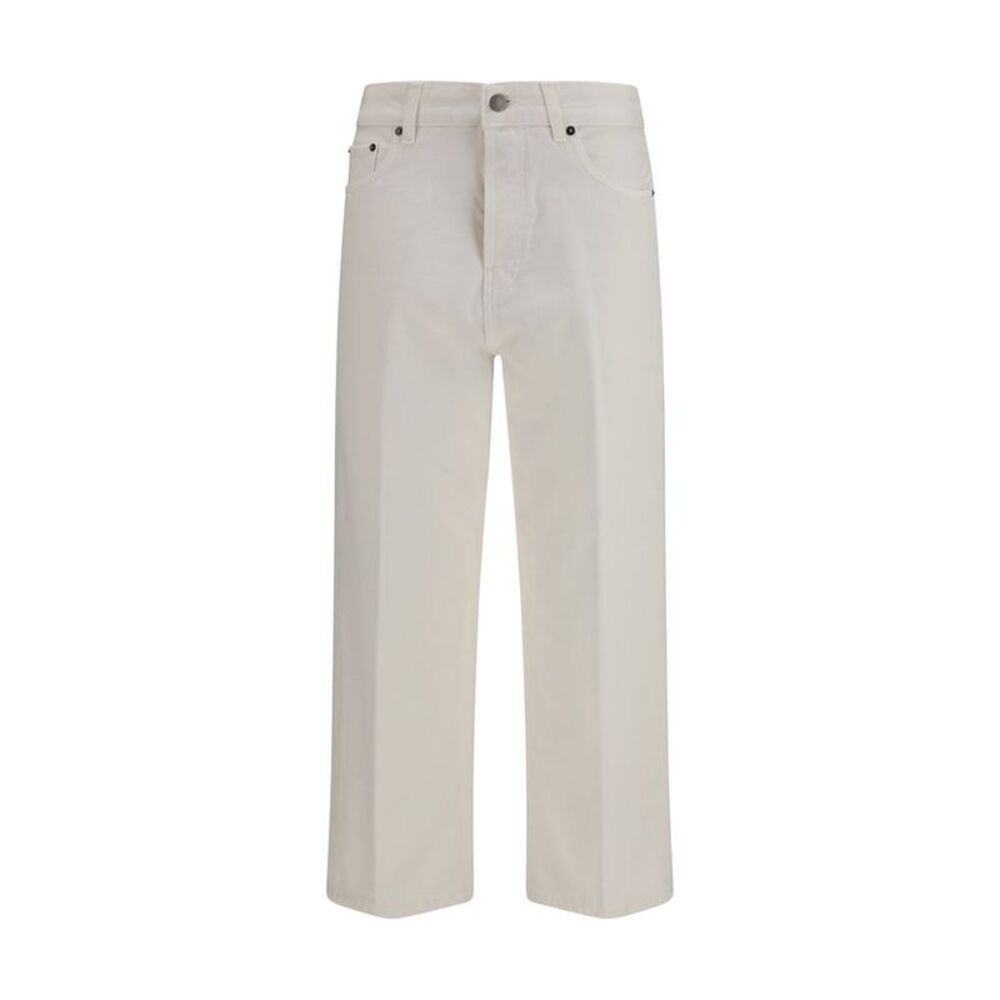 Haikure White Cotton Relaxed Fit Women's Jeans